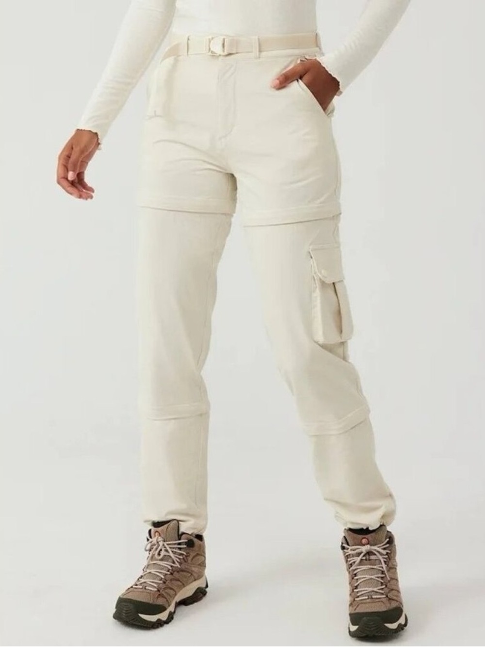 Outdoor Voices Cream zip off Cargo Jogger